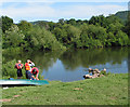 SO5824 : Pitstop on the River Wye by Pauline E