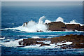 SW3426 : Crashing waves over Cowloe Rocks by Mari Buckley