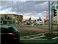 SJ8499 : Cheetham Hill Road at its junction with Trinity Way by Slbs