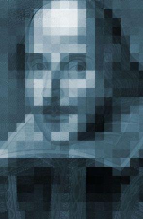 A pixelated Shakespeare.