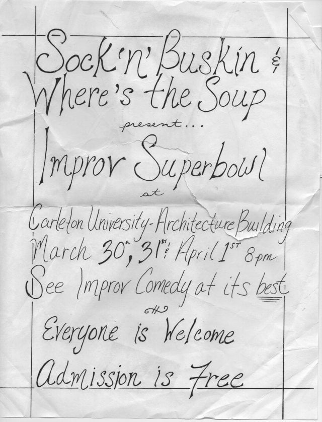 A handwritten poster on crumpled paper.