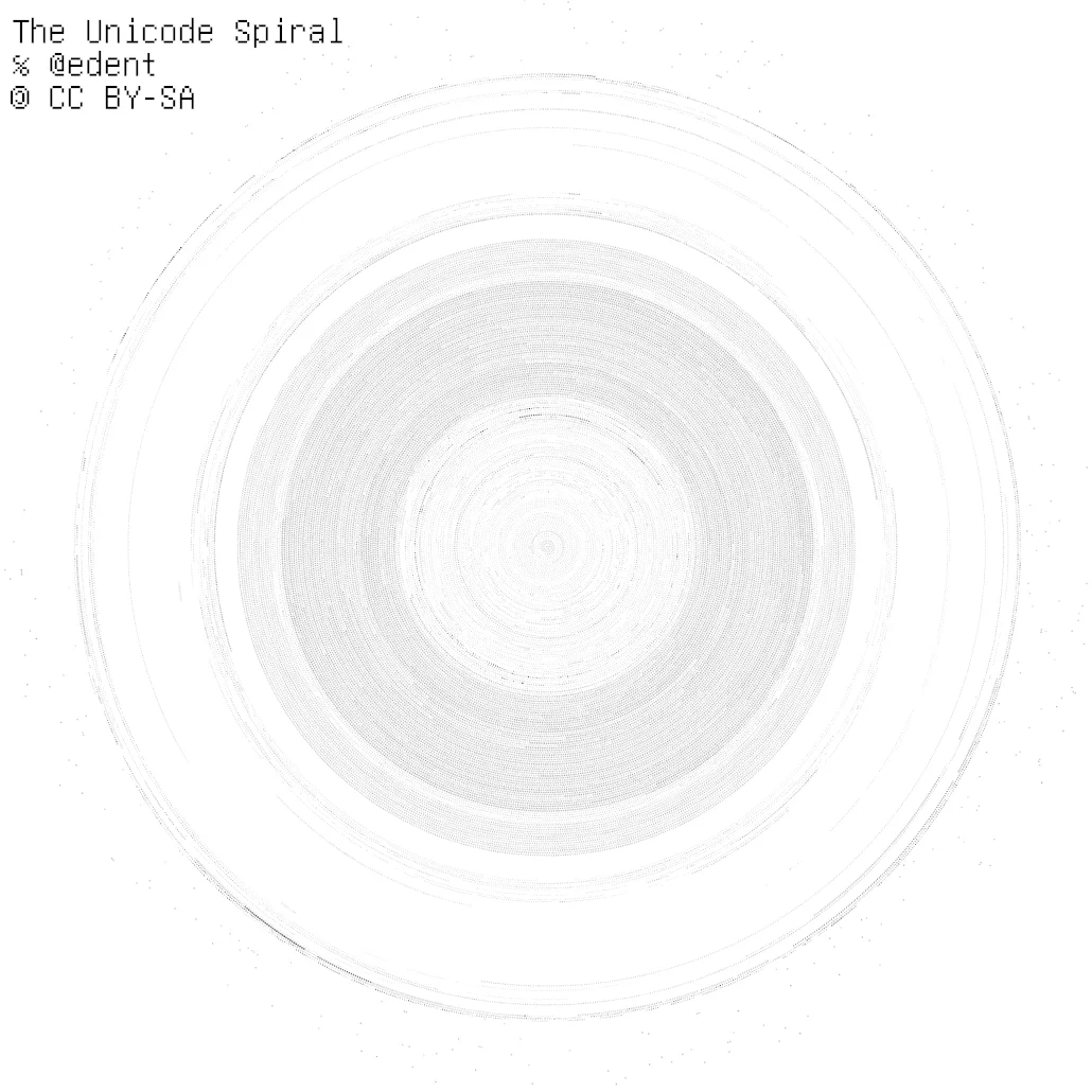 Zoomed out view of a dense spiral.