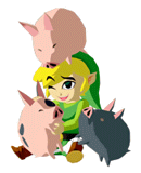 Brawl Sticker Link & Pigs (Zelda Wind Waker).png