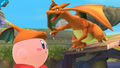 Kirby wearing an Ability Hat he copied from Charizard.