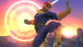 Captain Falcon charges a Falcon Punch in Smash 4.