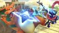 Using Water Shuriken on Charizard.