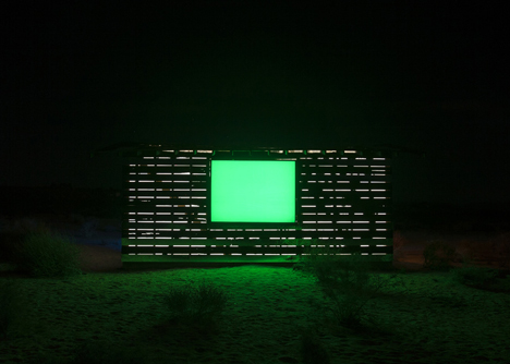 Lucid Stead installation by Phillip K Smith III gives the illusion of invisibility to a desert cabin