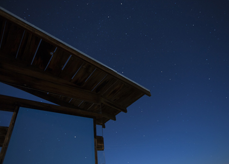 Lucid Stead installation by Phillip K Smith III gives the illusion of invisibility to a desert cabin