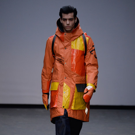 Christopher Raeburn transforms a life raft into brightly coloured coats