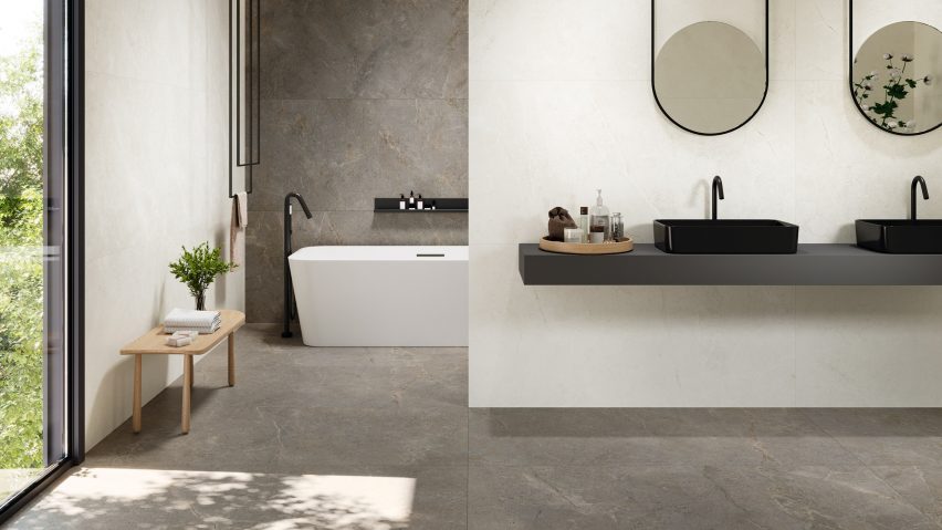 Bathroom featuring Palermo floor tiles by Grespania