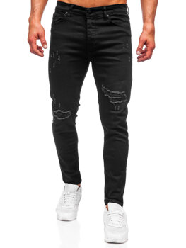 Čierne pánske slim fit rifľové nohavice Bolf 6382