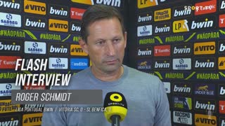 Roger Schmidt: "Não estivemos no nosso melhor"