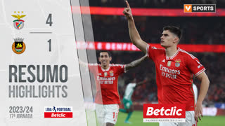 Liga Portugal Betclic (17ªJ): Resumo Benfica 4-1 Rio Ave