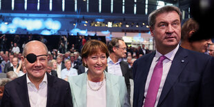 Olaf Scholz, Hildegard Mueller und Markus Söder