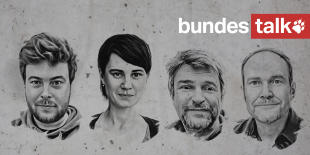 Die Köpfe von Gareth Joswig, Tanja Tricarico, Bernd Pickert und Michael Bartsch