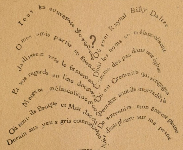 Apollinaire’s Calligrammes (1918)