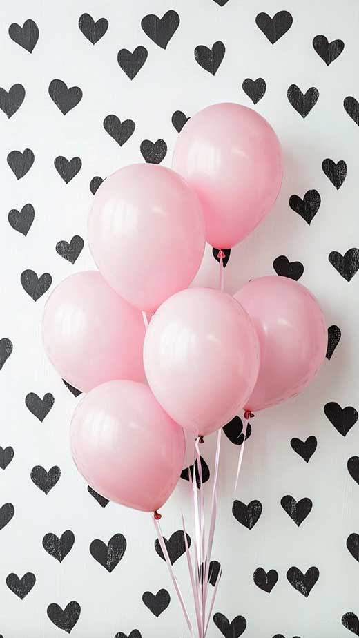 pink balloon and hearts wallpaper for iphone