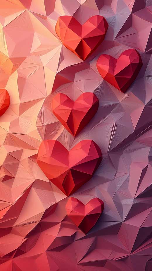 red and pink heart wallpaper