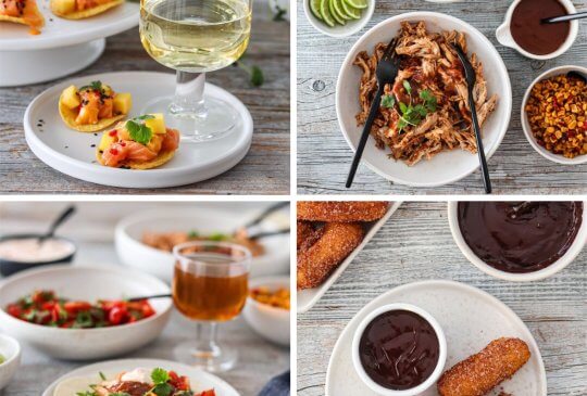 Image: TEXMEX-MENY MED CHILIMARINERT LAKS, PULLED CHICKEN & CHURROS