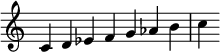 {
\override Score.TimeSignature #'stencil = ##f
\relative c' {\time 7/4 c d es f g as b c} }