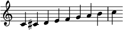 {
\override Score.TimeSignature #'stencil = ##f
\relative c' {\time 8/4 c cis d e f g a b c} }