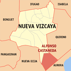 Mapa han Nueva Vizcaya nga nagpapakita kon hain nahamutang an Alfonso Castaneda