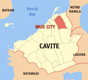 Mapa han Cavite nga nagpapakita kon hain nahimutang an Imus