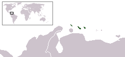 Location of ABC islands in the Leeward Antilles