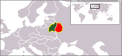 Western Belorussia in 1939 shown in dark green