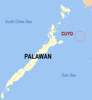 Mapa han Palawan nga nagpapakita kon hain nahamutangan an Cuyo