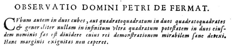 English: last theorem Français : grand theoreme de Fermat