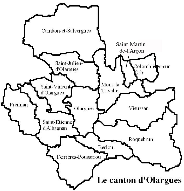 Municipis del cantó d'Olargues