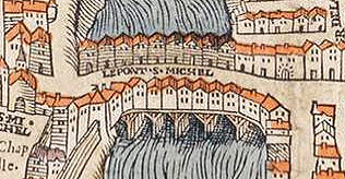 Le pont en 1550 sur le plan de Truschet et Hoyau.