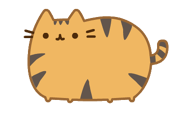 Chatte dans le même style que Pusheen, mais en version orange.