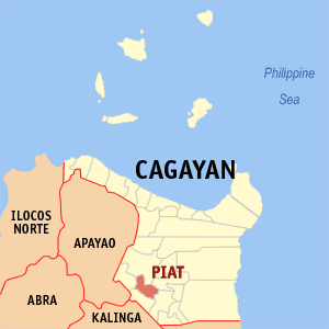 Mapa han Cagayan nga nagpapakita kon hain nahamutang an Piat