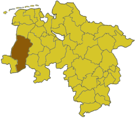 Poziția regiunii Emsland