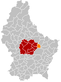 Kommunens läge i Luxemburg