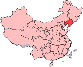 Liaoning is highlighted on this map