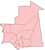 Nouakchotts läge i Mauretanien.