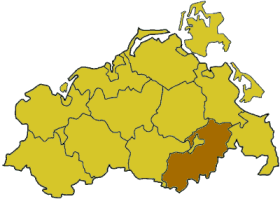 Poziția regiunii Districtul rural Mecklenburg-Strelitz (Mecklenburg-Strelitz)