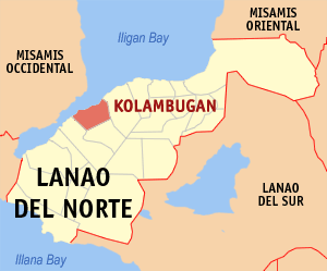 Mapa sa Lanao del Norte nga nagpakita sa nahimutangan sa Kolambugan.