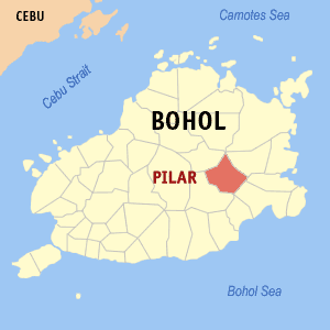 Bản đồ Bohol với vị trí của Pilar