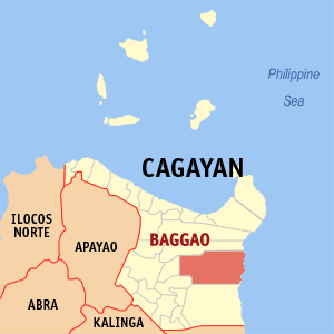 Mapa han Cagayan nga nagpapakita kon hain nahamutang an Baggao