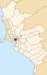 Location of La Victoria in the Lima province