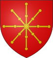 De gueules aux rais d'escarboucle d'or pommetés (Armes primitives de Navarre).