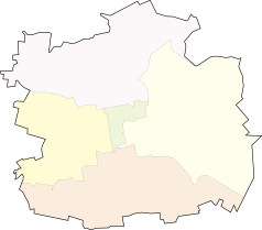 Mapa konturowa Łodzi, w centrum znajduje się punkt z opisem „Helenów”