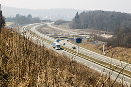 L'E27 vers Moval en France, à quelques kilomètres de son extrémité.