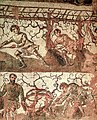 Mosaico di ol Caesarea che rappresenta lavoranti dediti alla viticoltura.