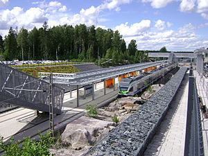 Vandaforsens järnvägsstation i Mårtensdal.