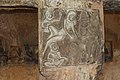 Hanuman depicted on a pillar at Udavalli Caves.